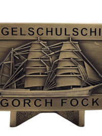 A60 Segelschulschiff GORCH FOCK - Massive Gürtelschnalle messingf. - German Navy