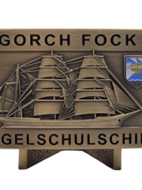 A60 Segelschulschiff GORCH FOCK - Massive Gürtelschnalle messingf. - German Navy
