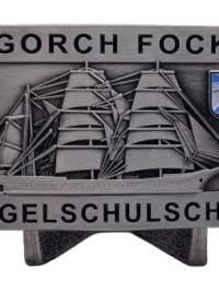 A60 Segelschulschiff GORCH FOCK - Massive Gürtelschnalle silberf. - German Navy