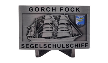 A60 Segelschulschiff GORCH FOCK - Massive Gürtelschnalle silberf. - German Navy