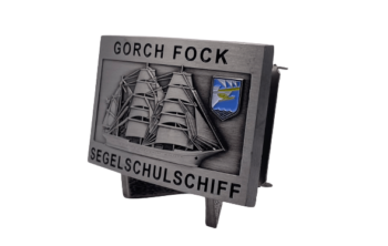 A60 Segelschulschiff GORCH FOCK - Massive Gürtelschnalle silberf. - German Navy – Bild 2