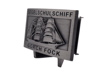 A60 Segelschulschiff GORCH FOCK - Massive Gürtelschnalle silberf. - German Navy – Bild 2