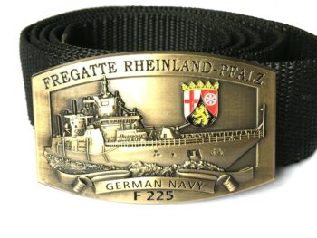 Gürtelschnalle - F225 Rheinland-Pfalz - massiv m. Wappen