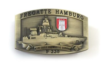 Gürtelschnalle - F220 Hamburg - massiv m. Wappen