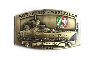 Gürtelschnalle - F223 Nordrhein-Westfalen - massiv m. Wappen