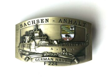 Gürtelschnalle - F224 Fregatte Sachsen-Anhalt - massiv m. Wappen