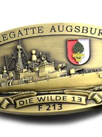 Gürtelschnalle - F213 Fregatte AUGSBURG - Die Wilde 13 - massiv m. Wappen