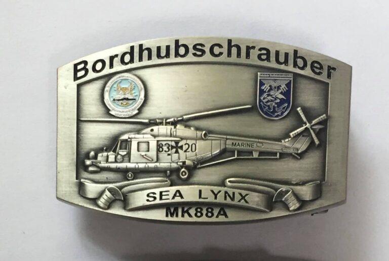 Gürtelschnalle - SEA LYNX MK88A - MFG5 Nordholz - antik silber massiv