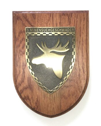 Massives Wappen - 3. MSG Minensuchgeschwader messingfarben