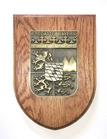 Massives Wappen - F217 Fregatte BAYERN messingfarben