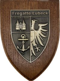 F214 Fregatte LÜBECK - Massives Wappen messingf. - German Navy