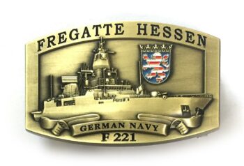 Gürtelschnalle - F221 Fregatte HESSEN - massiv m. Wappen