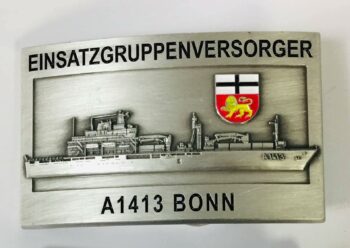 Gürtelschnalle - A1413 EGV BONN - massiv, silberf., m. Wappen