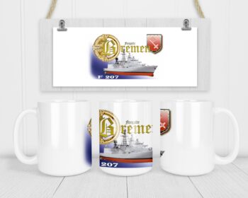 Keramiktasse F207 Fregatte BREMEN edel weiß