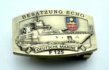Gürtelschnalle - F125 Besatzung ECHO - massiv m. Wappen