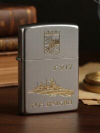 F217 Fregatte BAYERN – ZIPPO Sturmfeuerzeug m. Diamantgravur – German Navy