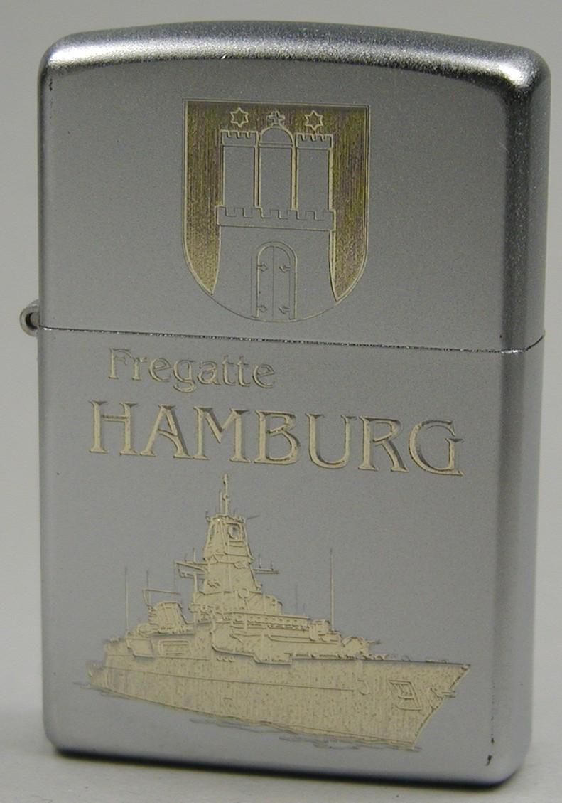 F220 Fregatte HAMBURG – ZIPPO Sturmfeuerzeug m. Diamantgravur – German Navy