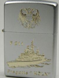 F211 Fregatte KÖLN – ZIPPO Sturmfeuerzeug m. Diamantgravur – German Navy