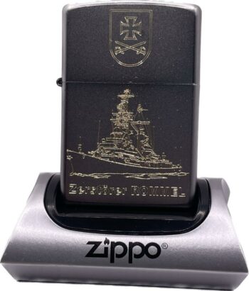 D187 Zerstörer ROMMEL – ZIPPO Sturmfeuerzeug m. Diamantgravur – German Navy