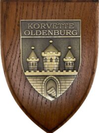 F263 Korvette OLDENBURG - Massives Wappen messingf. - German Navy