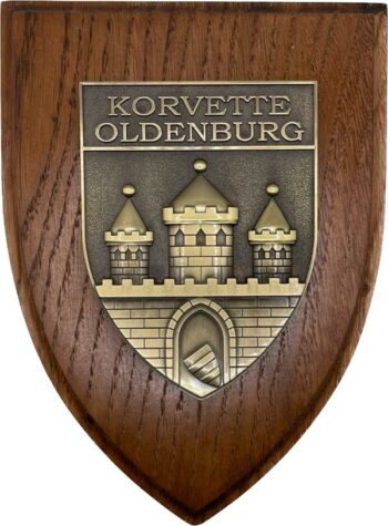 F263 Korvette OLDENBURG - Massives Wappen messingf. - German Navy