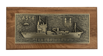 A514 Tender WERRA - Massives Relief messingf. - German Navy