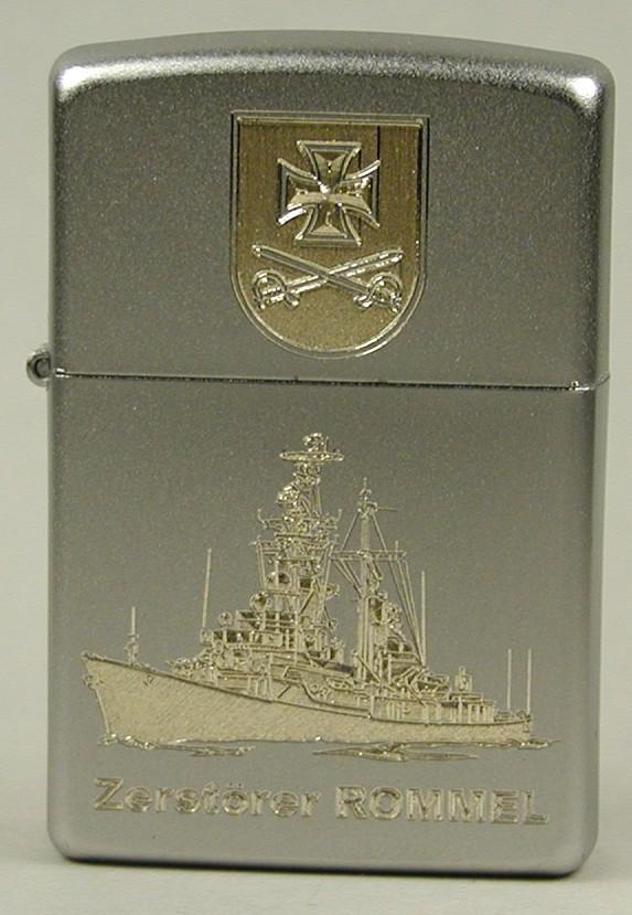 D187 Zerstörer ROMMEL – ZIPPO Sturmfeuerzeug m. Diamantgravur – German Navy
