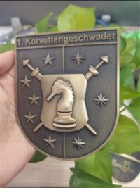 Massives Wappen - 1. KORVETTENGESCHWADER messingfarben