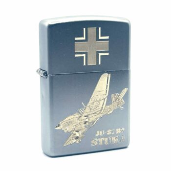 Stuka JU 87 B-2 Kampfflugzeug – ZIPPO Sturmfeuerzeug m. Diamantgravur – German AirForce