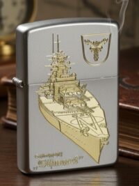 Schlachtschiff Bismarck WK WH – ZIPPO Sturmfeuerzeug m. Diamantgravur – German Navy