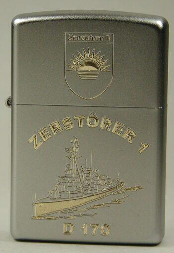 D170 Zerstörer 1 – ZIPPO Sturmfeuerzeug m. Diamantgravur - German Navy