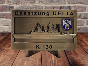 Korvette K130 - Besatzung DELTA - Gürtelschnalle massiv, messingf. - German Navy