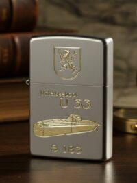 U33 U-Boot S183 - ZIPPO - Sturmfeuerzeug m. Diamantgravur - German Navy