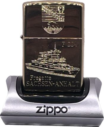 F224 Fregatte SACHSEN-ANHALT – ZIPPO Sturmfeuerzeug m. Diamantgravur – German Navy