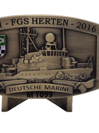 M1099 Minenjagdboot HERTEN - Massive Gürtelschnalle messingf. - German Navy