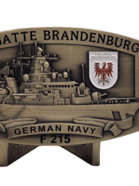F215 Fregatte BRANDENBURG - Massive Gürtelschnalle messingf. - German Navy