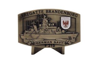 F215 Fregatte BRANDENBURG - Massive Gürtelschnalle messingf. - German Navy