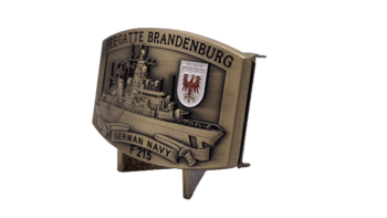 F215 Fregatte BRANDENBURG - Massive Gürtelschnalle messingf. - German Navy – Bild 2