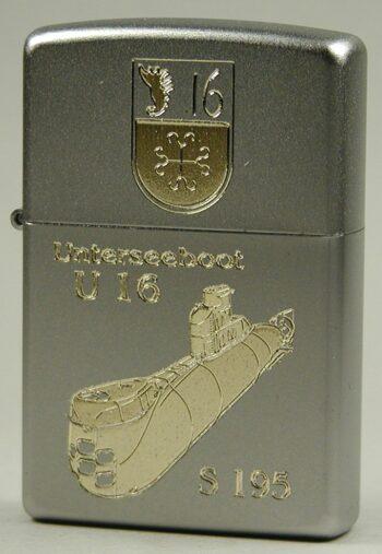 U16 U-Boot S195 - ZIPPO Sturmfeuerzeug m. Diamantgravur - German Navy