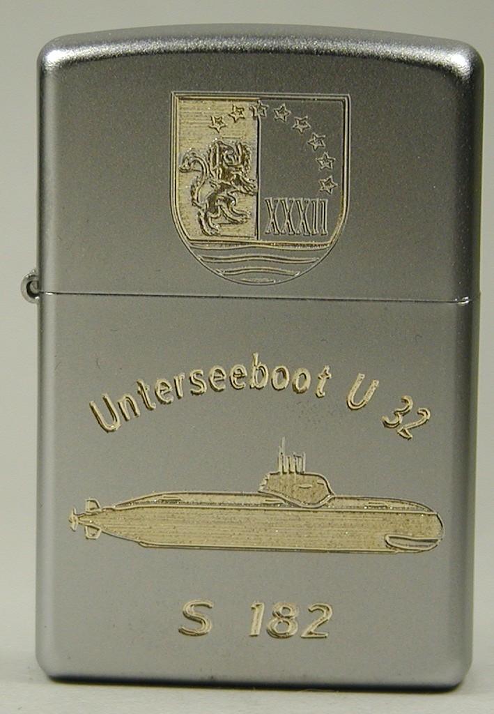 U32 U-Boot S182 - ZIPPO – Sturmfeuerzeug m. Diamantgravur – German Navy