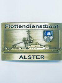 A50 Flottendienstboot ALSTER - Massive Gürtelschnalle messingf. - German Navy