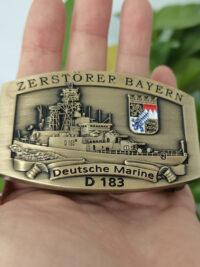 Gürtelschnalle D183 Zerstörer BAYERN - massiv - German Navy