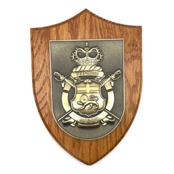 A1413 Einsatzgruppenversorger BONN PUO-Messe – Massives Wappen messingf. – German Navy