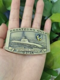 U212A - U-Boot Besatzung GOLF - Massive Gürtelschnalle messingf. - German Navy