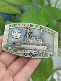 M1065 - MinenJagdBoot DILLINGEN - Massive Gürtelschnalle messingf. - German Navy