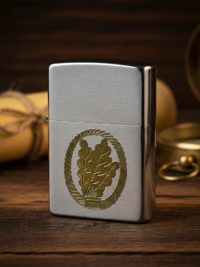 Barettabzeichen der Jägertruppe JägTr – ZIPPO Sturmfeuerzeug m. Diamantgravur – German Army