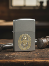Barettabzeichen der Pioniertruppe PiTr – ZIPPO Sturmfeuerzeug m. Diamantgravur – German Army