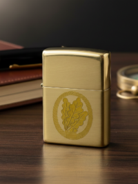 Barettabzeichen der Jägertruppe JägTr – ZIPPO Sturmfeuerzeug m. Diamantgravur – German Army