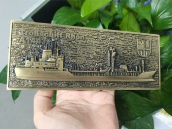 A1443 Trossschiff RHÖN - Massives Relief messingf. – German Navy