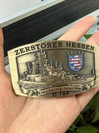 Gürtelschnalle D184 Zerstörer HESSEN - massiv - German Navy